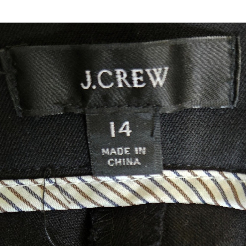 Cropped Flare Trousers Cotton Blend Workwear Size 14 J.Crew Women Black - Picture 8 of 9